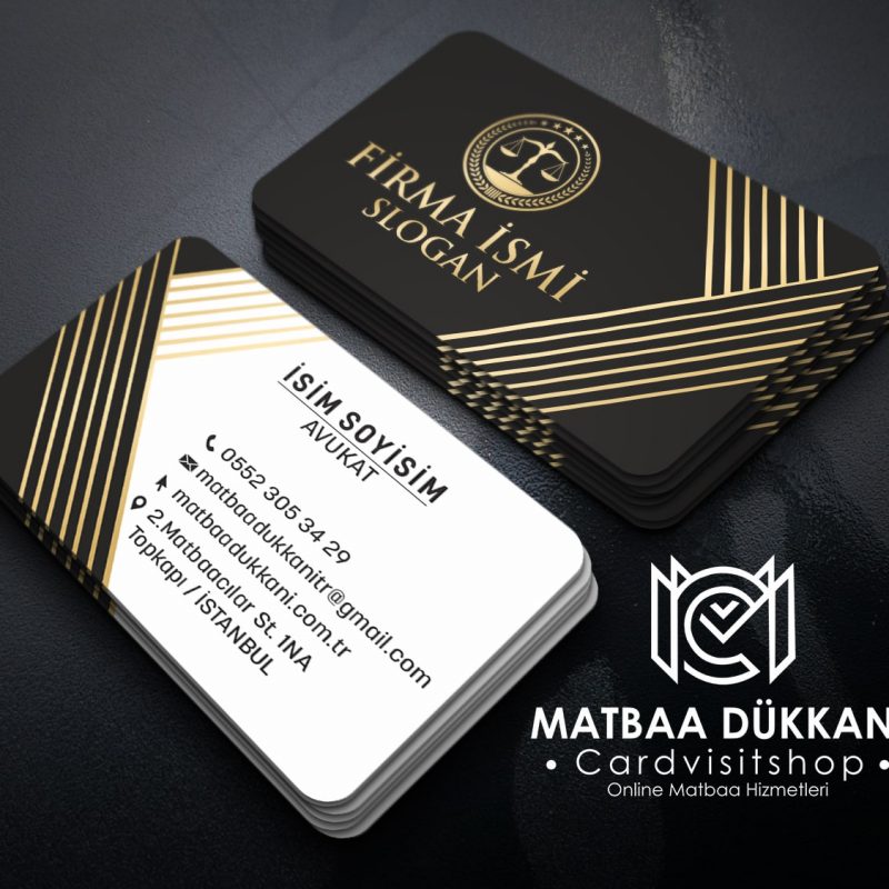 Gold Çizgili Avukat Kartvizit