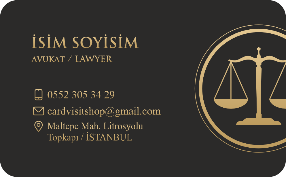 Kartvizit – Avukat Kartvizit 1026 | Matbaadukkani - Görsel 4