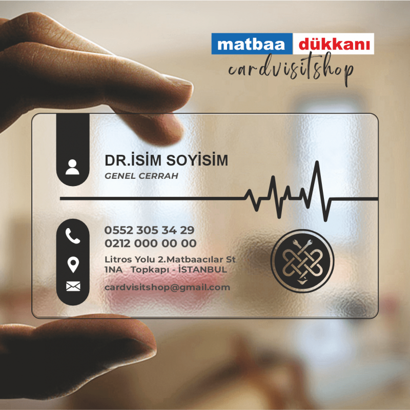 Şeffaf PVC Buzlu Doktor Kartvzit 0001-min
